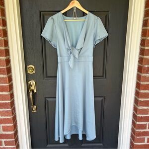 Baltic Born Blue Poppy Satin Midi Dress